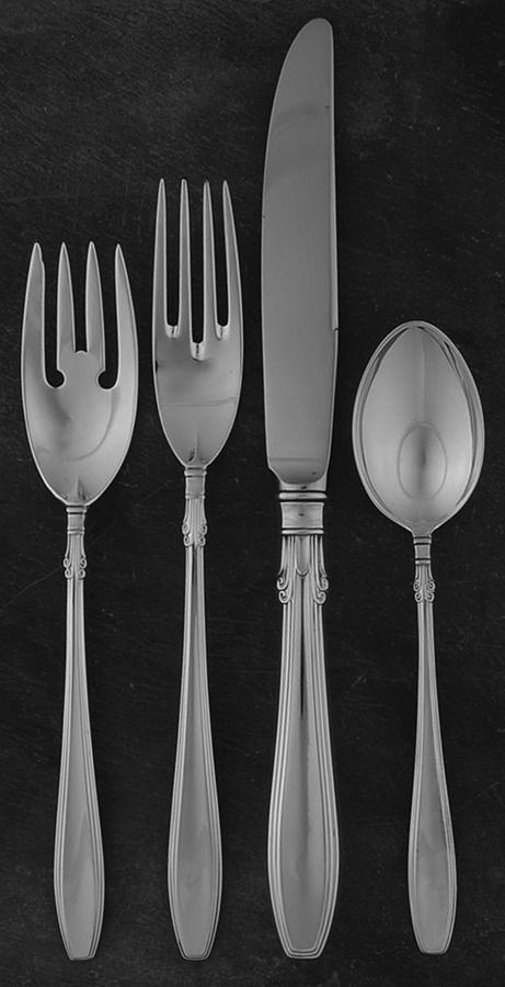 Nocturne (Sterlng, 1938, No Monos) 4 Piece Place Size Setting by Gorham Silver-1