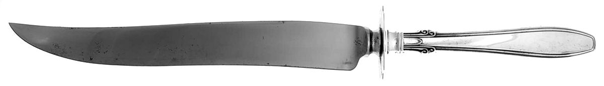 Nocturne (Sterlng, 1938, No Monos) Large Stainless Blade Roast Carving Knife by Gorham Silver-1