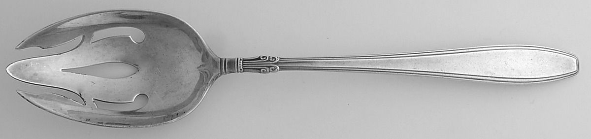 Nocturne (Sterlng, 1938, No Monos) Pierced Tablespoon (Serving Spoon) by Gorham Silver-1