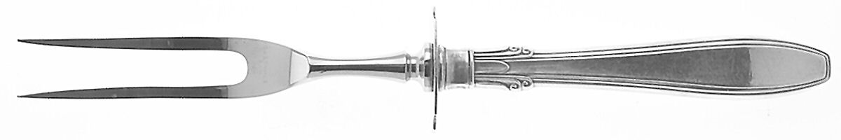 Nocturne (Sterlng, 1938, No Monos) Small Steak Carving Fork with Stainless Prongs by Gorham Silver-1