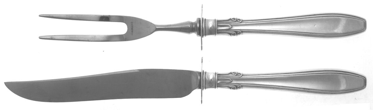Nocturne (Sterlng, 1938, No Monos) Small Steak 2-Piece Carving Set w/Stainless Blade by Gorham Silver-1