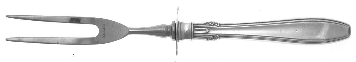 Nocturne (Sterlng, 1938, No Monos) Small Steak Carving Fork with Stainless Prongs by Gorham Silver-1