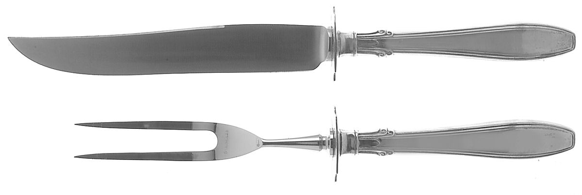 Nocturne (Sterlng, 1938, No Monos) Small Stainless Blade 2-Piece Steak Carving Set by Gorham Silver-1