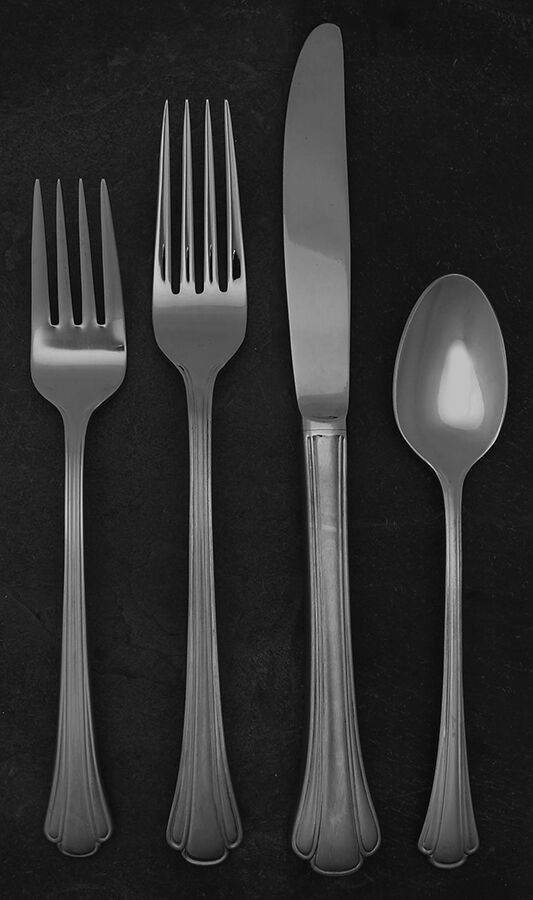Nouveau (Stainless) 4 Piece Place Setting by Gorham Silver-1