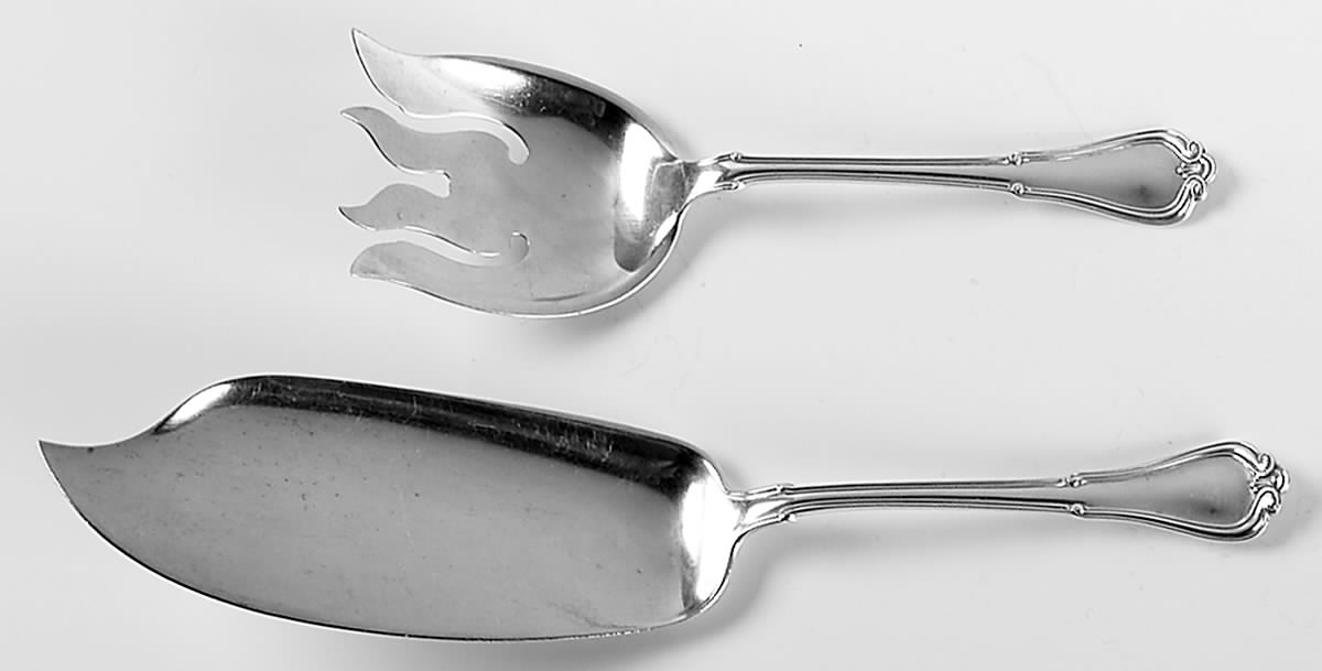 Norfolk-Villa Norfolk (Sterling) 2 Piece Large Solid Fish Serving Set by Gorham Silver-1