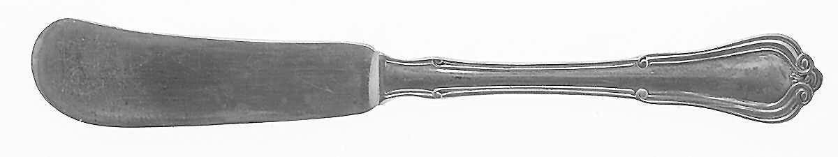 Norfolk-Villa Norfolk (Sterling) Flat Handle Butter Spreader by Gorham Silver-1