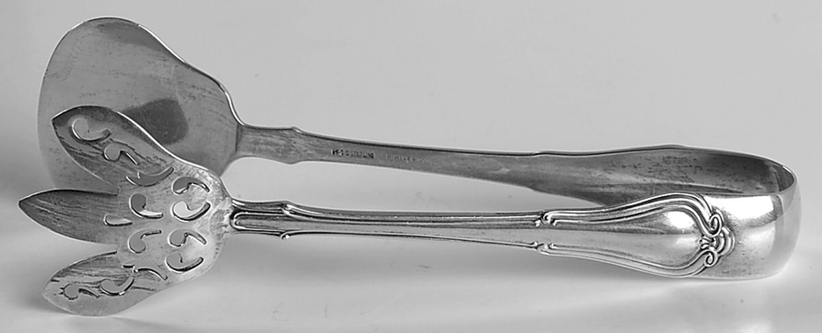 Norfolk-Villa Norfolk (Sterling) Large Solid Sandwich Tongs by Gorham Silver-1