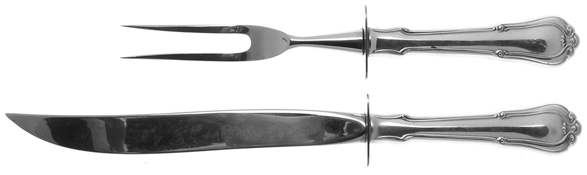 Norfolk-Villa Norfolk (Sterling) Small Stainless Blade 2-Piece Steak Carving Set by Gorham Silver-1