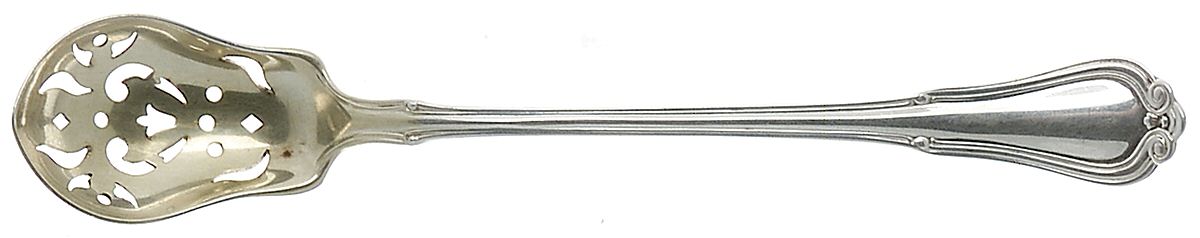 Norfolk-Villa Norfolk (Sterling) Pierced Bowl Short Handle Olive Spoon by Gorham Silver-1