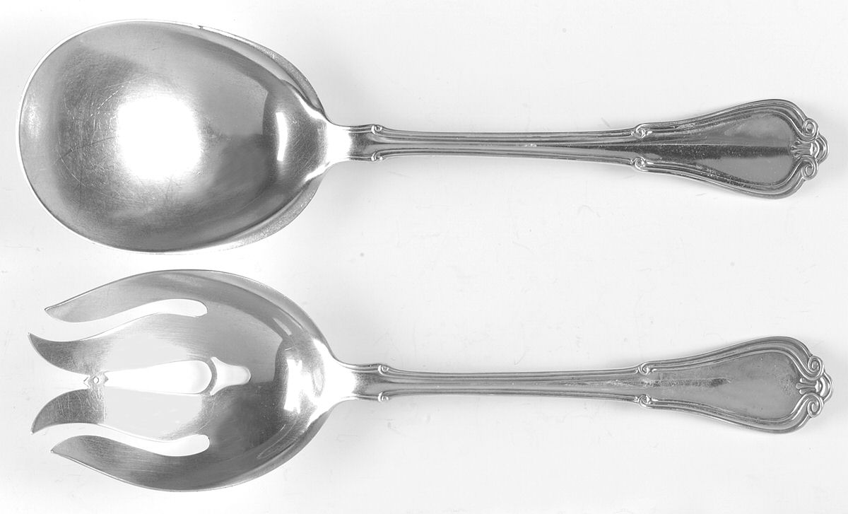 Norfolk-Villa Norfolk (Sterling) (2 Pc) Solid Salad Set by Gorham Silver-1