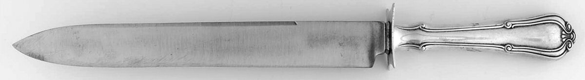 Norfolk-Villa Norfolk (Sterling) Large Carving/Roast Knife StnlBl w/Sterling Guard by Gorham Silver-1