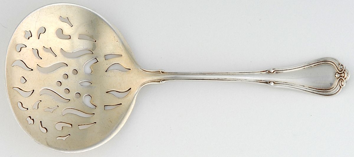 Norfolk-Villa Norfolk (Sterling) Solid Bon Bon Spoon with Pierced Bowl by Gorham Silver-1