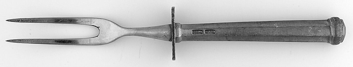 Octette (Pewter) Small Steak Carving Fork with Stainless Prongs by Gorham Silver-1