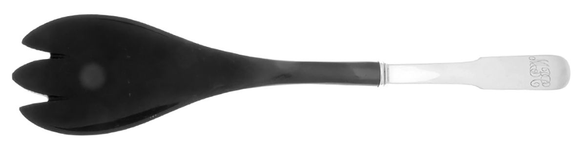 Old English Tipt (Sterling) Salad Serving Fork with Plastic Prongs by Gorham Silver-1