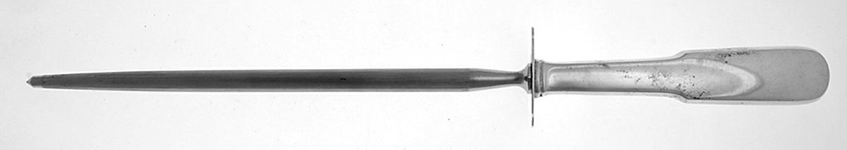 Old English Tipt (Sterling) Large Knife Sharpener w/Steel Rod & Sterling Guard by Gorham Silver-1