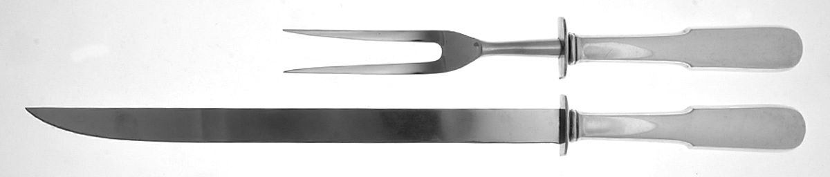 Old English Tipt (Sterling) 2pc Large Roast Carving Set-Stnl w/Sterling Guard by Gorham Silver-1