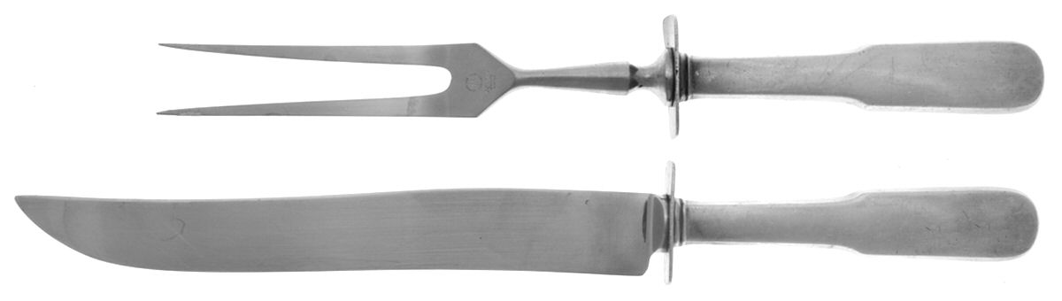 Old English Tipt (Sterling) (2 Pc)Carving Set-Lg Stnbl/Roast w/Sterling Guard by Gorham Silver-1