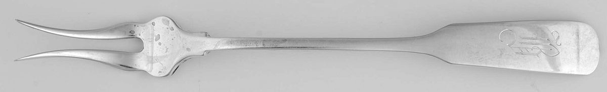 Old English Tipt (Sterling) Extra Weight Short Handle Pickle/Olive Fork by Gorham Silver-1