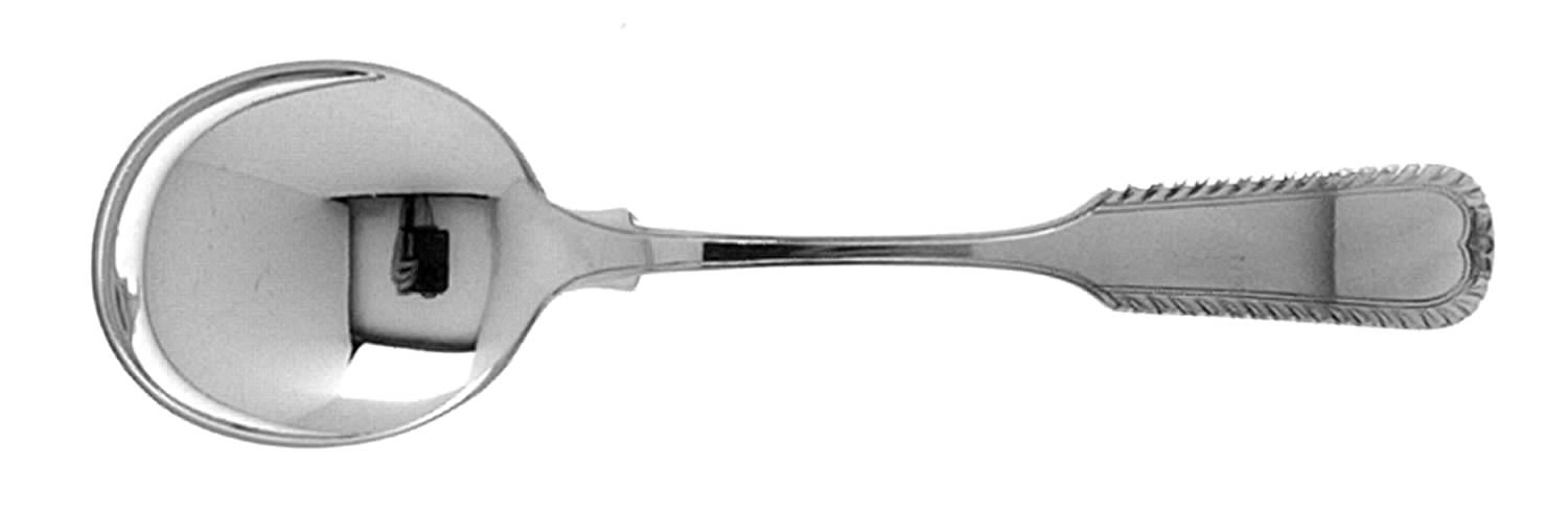 Old English Tipt-Engraved-A (Sterling, 1870) Round Bowl Soup Spoon (Cream Soup) by Gorham Silver-1