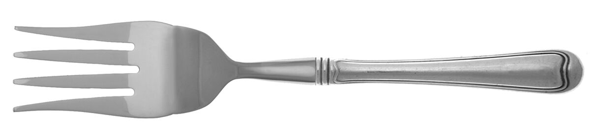 Old French (Sterling, 1905) Cold Meat Fork Large, Stainless Tines HC by Gorham Silver-1