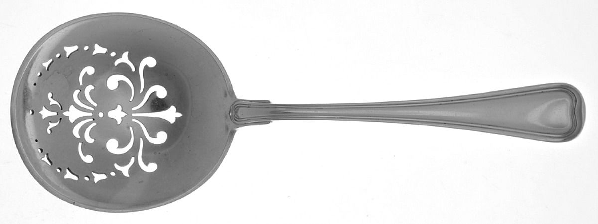 Old French (Sterling, 1905) Large Pierced Pea Serving Spoon by Gorham Silver-1