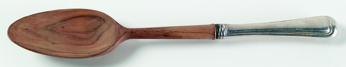 Old French (Sterling, 1905) Salad Serving Spoon with Wooden Bowl by Gorham Silver-1