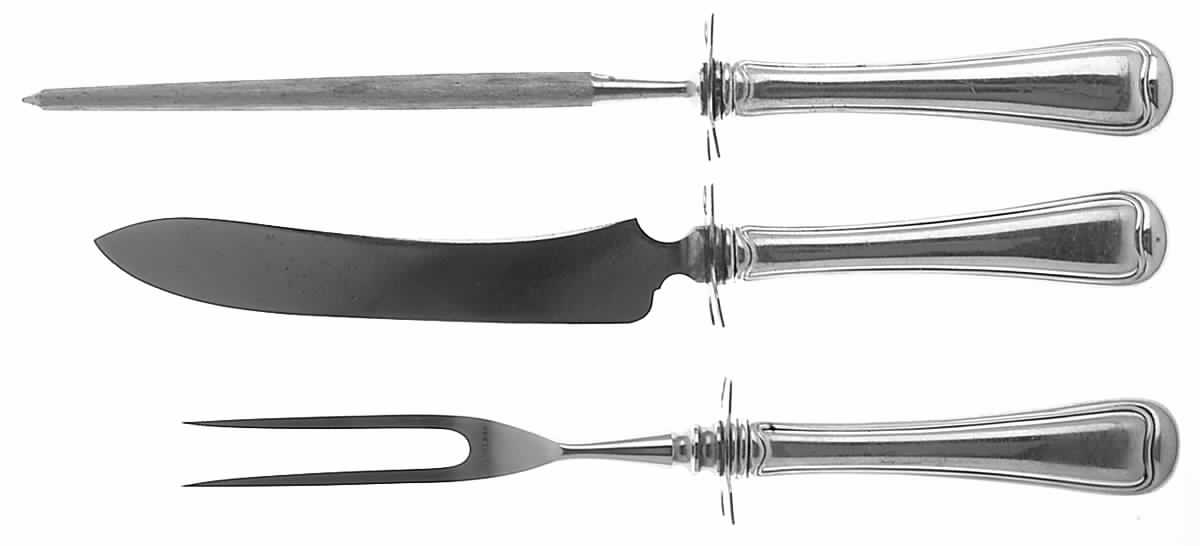 Old French (Sterling, 1905) Small Steak 3-Piece Carving Set with Stainless Blade by Gorham Silver-1