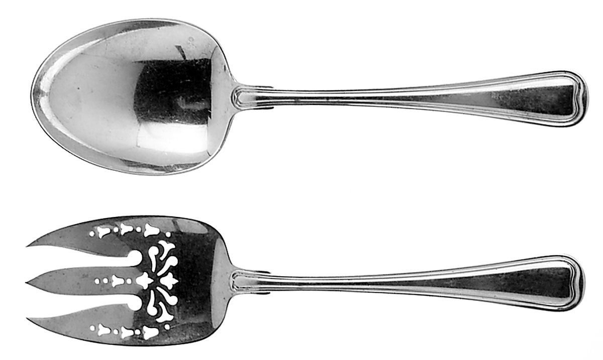 Old French (Sterling, 1905) (2 Pc) Solid Salad Set by Gorham Silver-1
