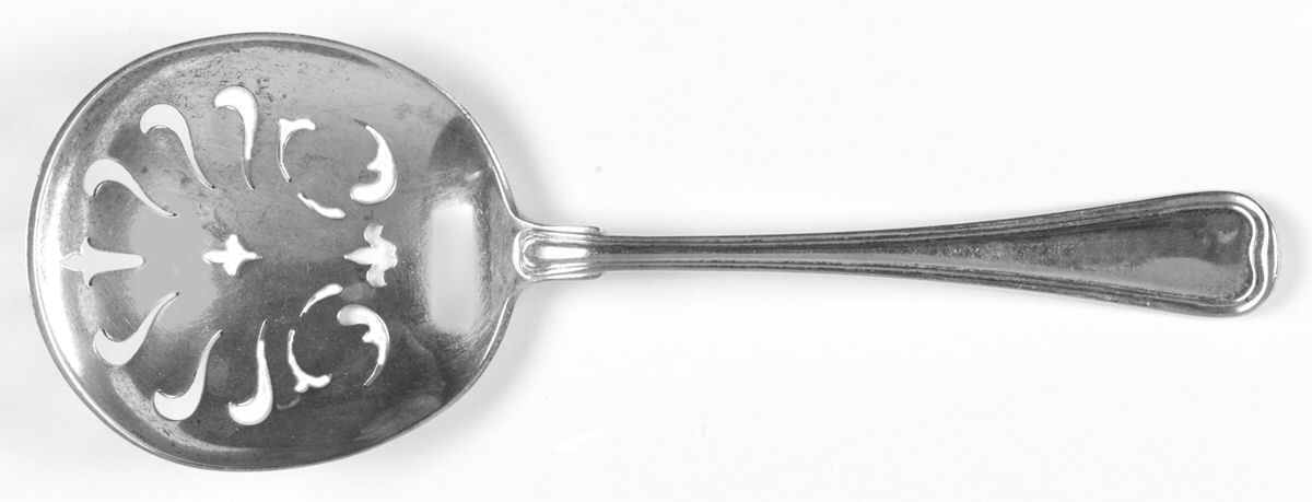 Old French (Sterling, 1905) Large Pierced Pea Serving Spoon by Gorham Silver-1