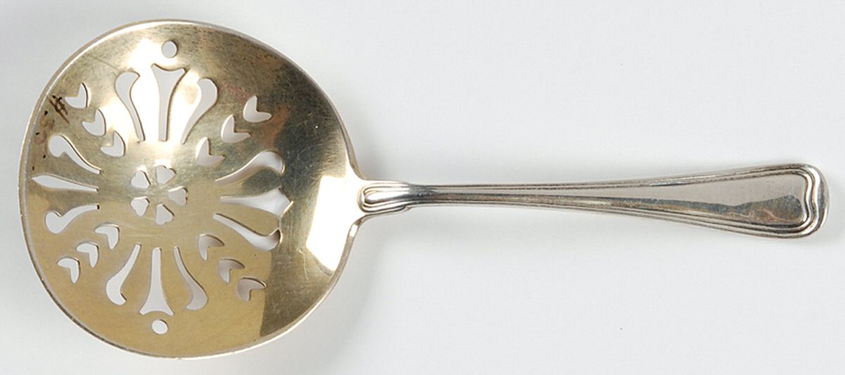 Old French (Sterling, 1905) Solid Bon Bon Spoon with Pierced Bowl by Gorham Silver-1