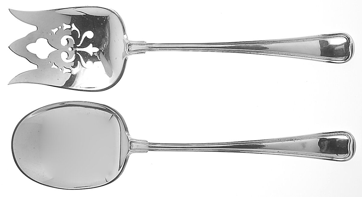 Old French (Sterling, 1905) Solid Oversized Serving Salad Set by Gorham Silver-1