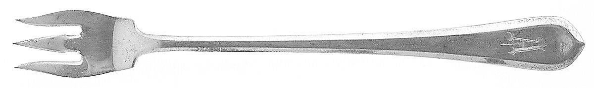 Old London-Plain (Sterling, 1916, No Monos) Cocktail/Seafood Fork by Gorham Silver-1