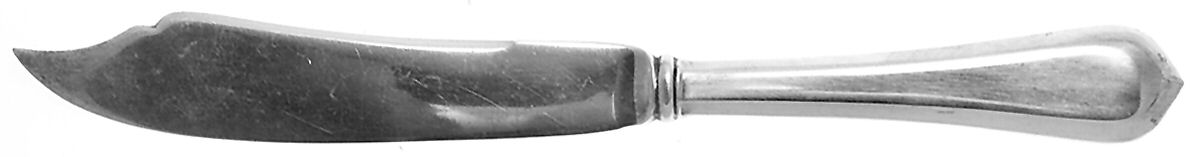 Old London-Plain (Sterling, 1916, No Monos) Individual Hollow Handle Fish Knife-Sterling Blade by Gorham Silver-1