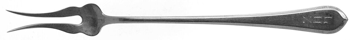 Old London-Plain (Sterling, 1916, No Monos) Short Handle Pickle/Olive Fork by Gorham Silver-1