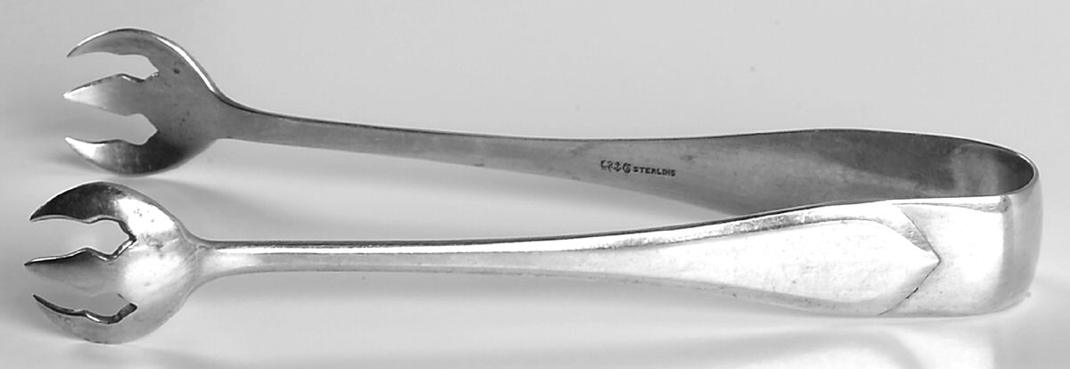 Old London-Plain (Sterling, 1916, No Monos) Small Sugar Tongs by Gorham Silver-1