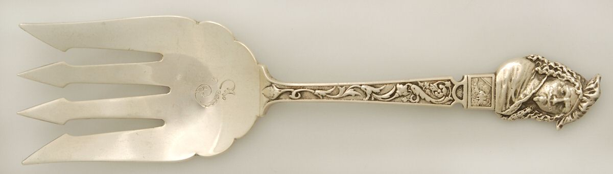 Old Masters (Sterling, 1885) Large Solid Fish Serving Fork by Gorham Silver-1