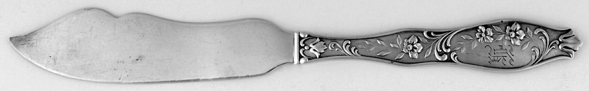Oxford (Sterling, 1895) Monogram Flat Handle Butter Spreader by Gorham Silver-1