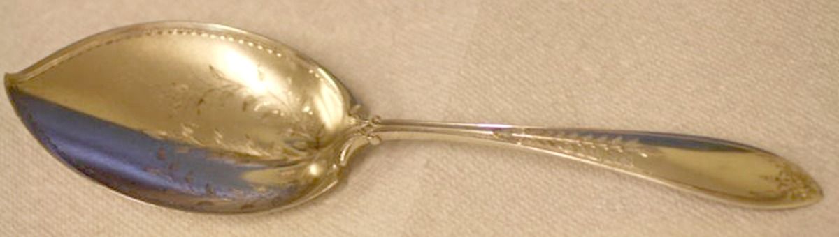 Palm (Sterling, 1870) Large Solid Bright Cut Fish Serving Knife by Gorham Silver-1