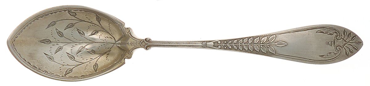 Palm (Sterling, 1870) Bright Cut Bowl Sugar Spoon by Gorham Silver-1