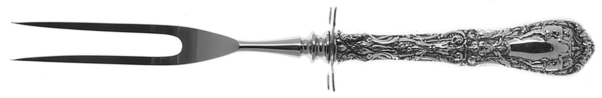 Paris (Sterling, 1900, No Monograms) Small Carving Fork W/Sterling Guard by Gorham Silver-1