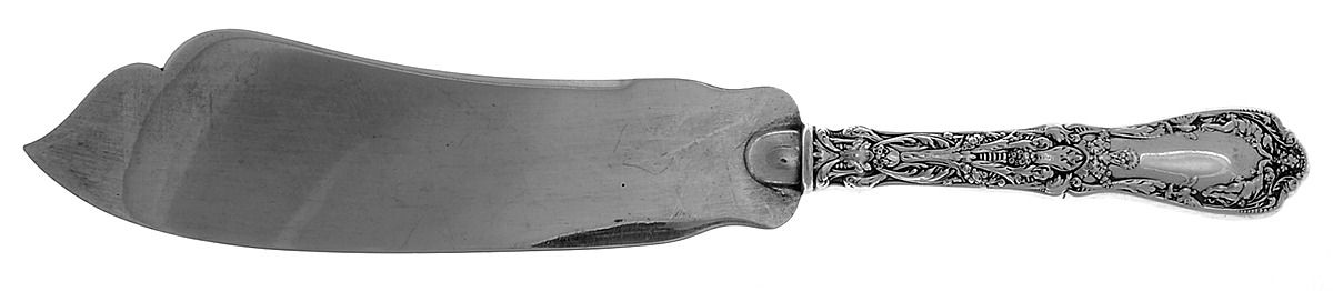 Paris (Sterling, 1900, No Monograms) Large Hollow Handle Ice Cream Slicer Sterling Bld by Gorham Silver-1