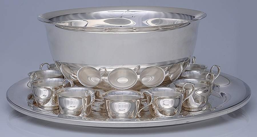 Paul Revere (Silverplate, Hollowware) 14 Pc Punch Set (Pun, Punt, 12 Punc1) by Gorham Silver-1