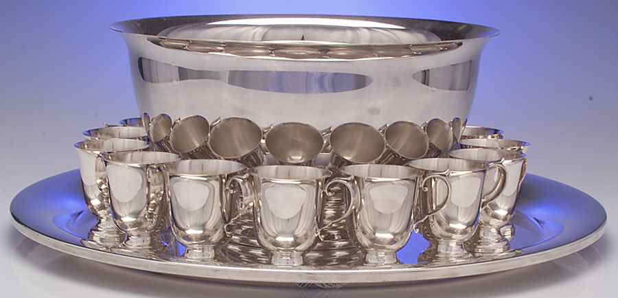 Paul Revere (Silverplate, Hollowware) 14 Pc Punch Set (PUN, 12 PUNC & PUNT) by Gorham Silver-1