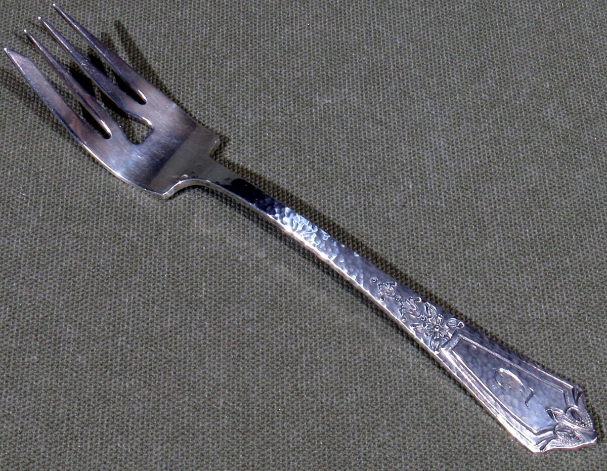 Pattern A (Sterling, 1912, No Monograms) Large Individual Solid Fish/Salad Fork by Gorham Silver-1