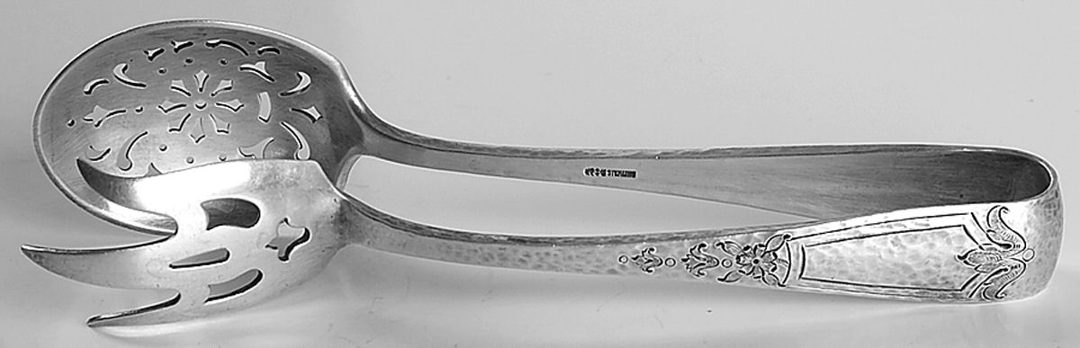 Pattern A (Sterling, 1912, No Monograms) Large Ice Serving Tongs by Gorham Silver-1