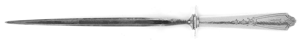 Pattern A (Sterling, 1912, No Monograms) Large Roast Steel Rod Knife Sharpener by Gorham Silver-1