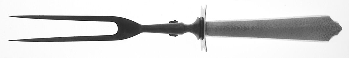 Pattern A (Sterling, 1912, No Monograms) Large Stainless-Prong Roast Carving Fork by Gorham Silver-1