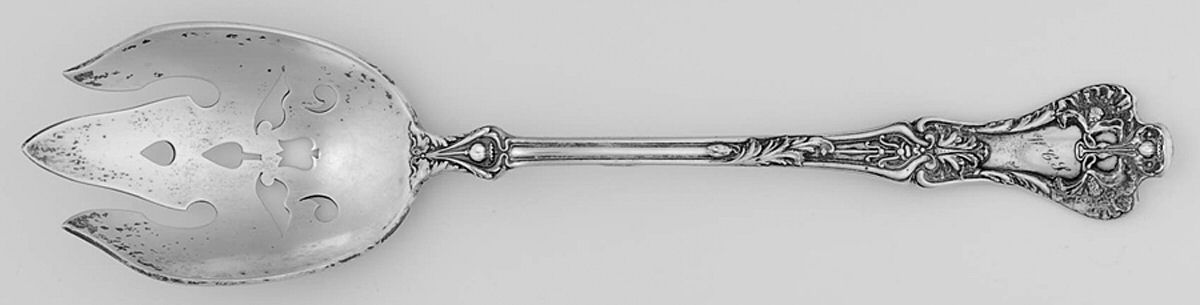 Patrician (Sterling, 1902) Oversize Solid Salad Servng Fork by Gorham Silver-1