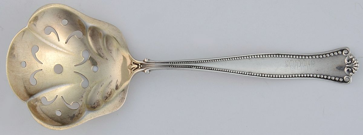 Pembroke (Sterling, 1895) Solid Bon Bon Spoon with Pierced Bowl by Gorham Silver-1