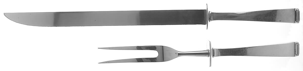 Perspective (Sterling, 1959) Large 2-Piece Roast Carving Set w/Stainless Blade by Gorham Silver-1